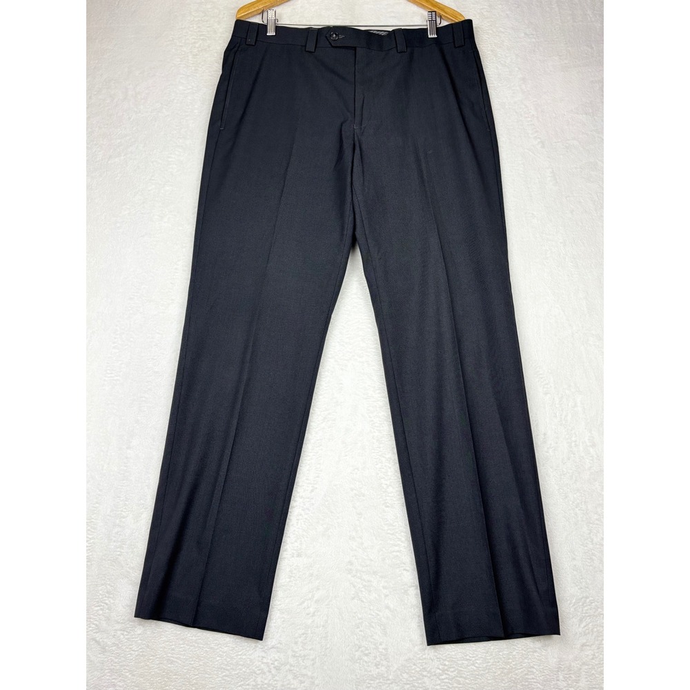 Lauren Ralph Lauren Mens Dress Pants 36x32 Black Micro Houndstooth Flat Front